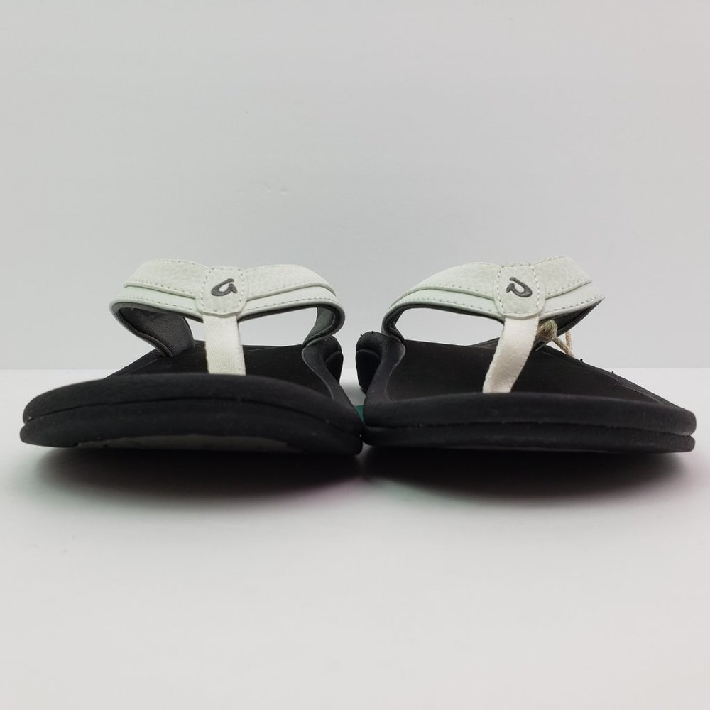 OluKai Women's White and Black Flip Flop Sandals - Picture 6 of 14